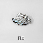 白岚玉兰螺钿胸针母贝925银气质轻奢配饰别针高级感饰品XZ0114