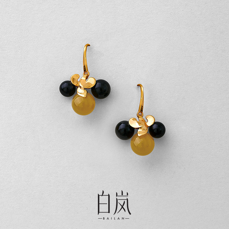 白岚卷草多宝耳环玛瑙耳坠耳饰女新款高级感精致饰品首饰ED4825,饰品/流行首饰/时尚饰品新,耳环,淘宝优惠券,粉丝福利购,淘宝优惠卷