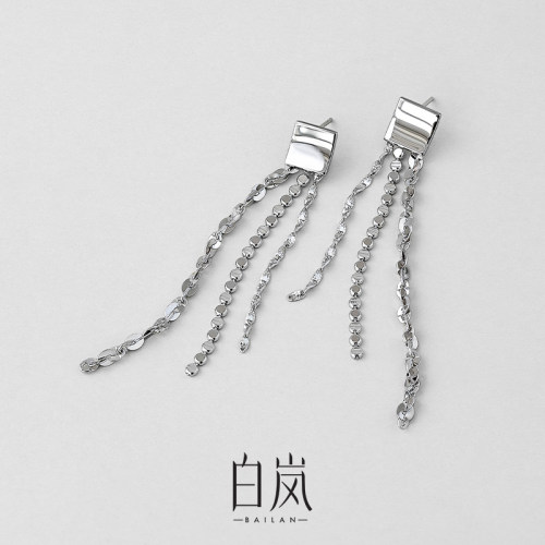白岚纯银耳钉轻奢小众设计感耳饰