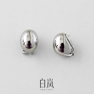 白岚小银豆耳夹女925银耳饰新款 百搭小众无耳洞设计感耳钉ED3857