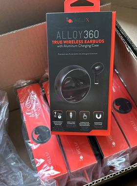 跨境亚马逊HELIX品牌真无线蓝牙耳机360度金属旋转充电仓音质了得