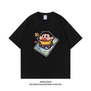 宽松百搭情侣同款 复古卡通小新印花短袖 宽松上衣 STUDIO美式 CHRY