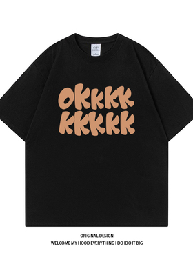 CHRY STUDIO潮流美式简约字母印花短袖百搭宽松休闲圆领T男女同款