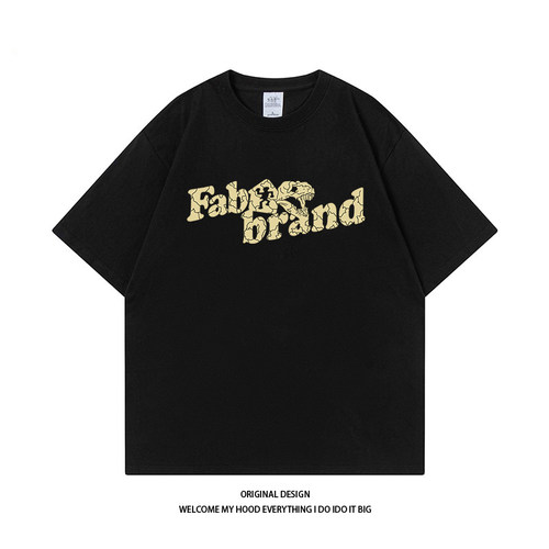 CHRY STUDIO美式复古国潮恐龙字母印花情侣复古潮流短袖宽松百搭T