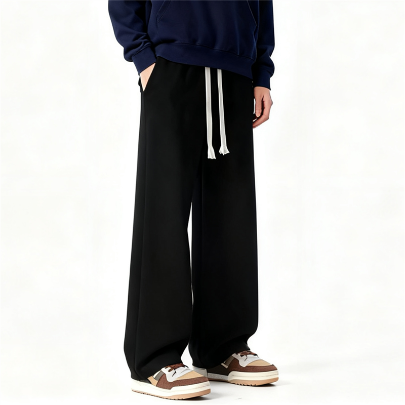 CHRY STUDIO美式针织纯色宽松直筒裤休闲秋冬阔腿裤情侣运动裤男,男装,卫裤,淘宝优惠券,粉丝福利购,淘宝优惠卷