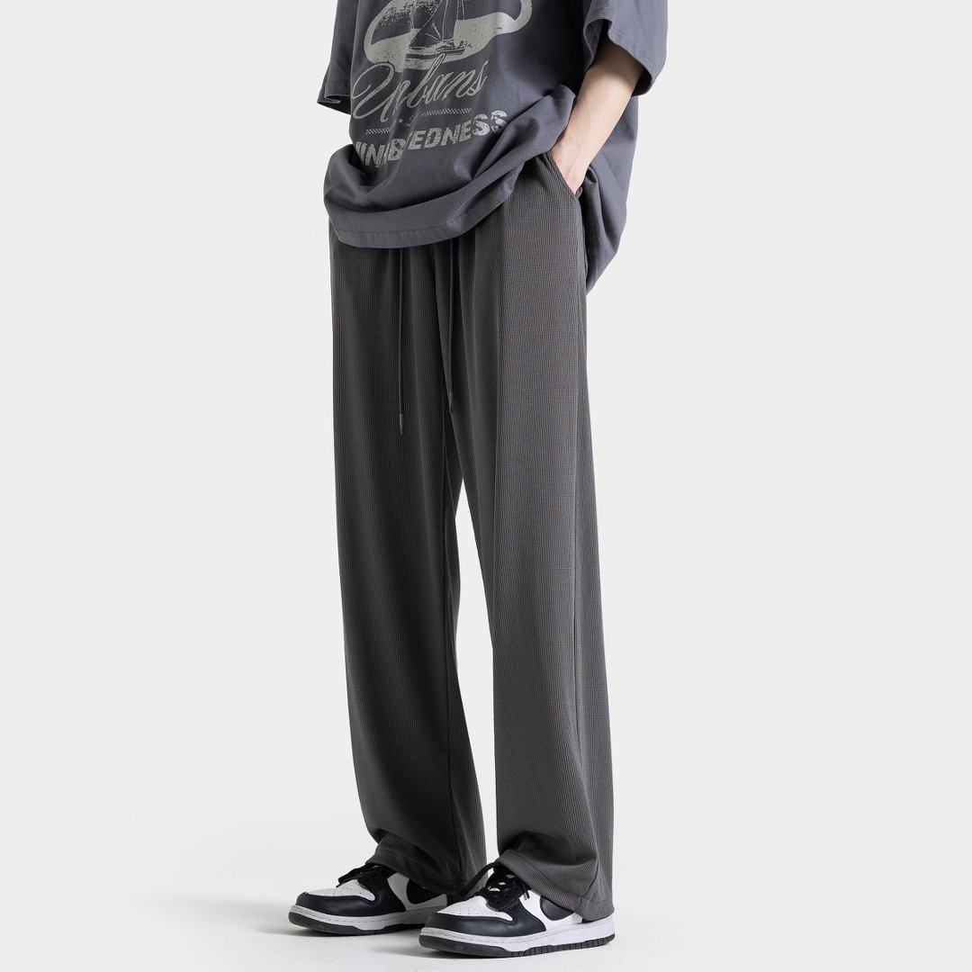 CHRY STUDIO美式灰色休闲裤2026春季薄款垂感系绳宽松直筒裤情侣,男装,卫裤,淘宝优惠券,粉丝福利购,淘宝优惠卷