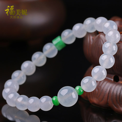 福美妮正品玉石珠链缅甸天然翡翠
