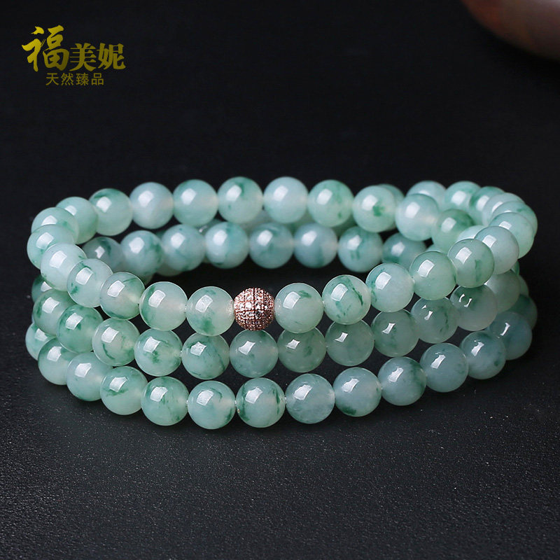 福美妮天然翡翠珠链项链