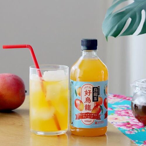 日本进口三得利好乌龙茶芒果柑橘味即饮瓶装饮料饮品500ml