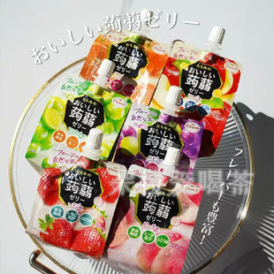 日本进口Tarami蒟蒻魔芋果汁低卡果冻草莓芒果葡萄吸吸乐零食150g