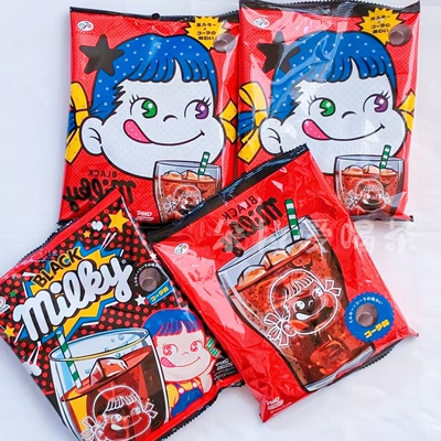 日本进口不二家FUJIYA牛奶妹milky可乐味牛奶糖复古袋装100g