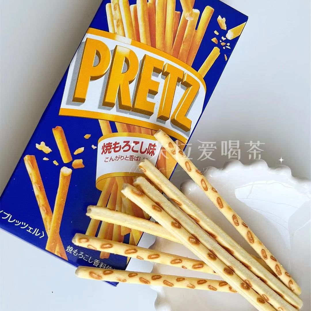 推荐！日本Glico固力果格力高PRETZ百力滋烤玉米味饼干棒22.5g