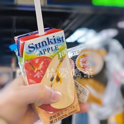 日本进口Sunkist饮料100%苹果汁果味果汁饮料儿童休闲饮料 200ml
