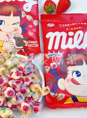 日本进口不二家FUJIYA牛奶妹milky原味牛奶糖经典复古袋装100g