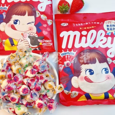 日本进口不二家FUJIYA牛奶妹milky原味牛奶糖经典复古袋装100g