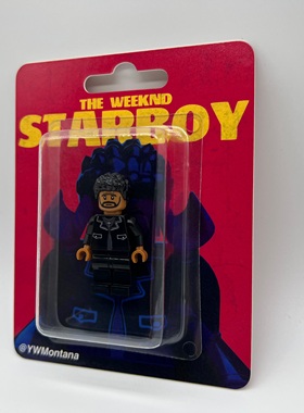 现货The Weeknd盆栽周边手工挂卡玩具StarBoy专辑风格积木人仔