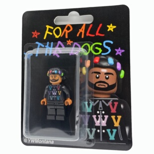现货DRAKE周边手工挂卡玩具For The Dogs专辑风格 积木人仔 All