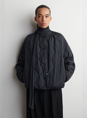 CS女装 休闲版型绗缝羽绒服夹克藏青色2025冬季新品1323837001