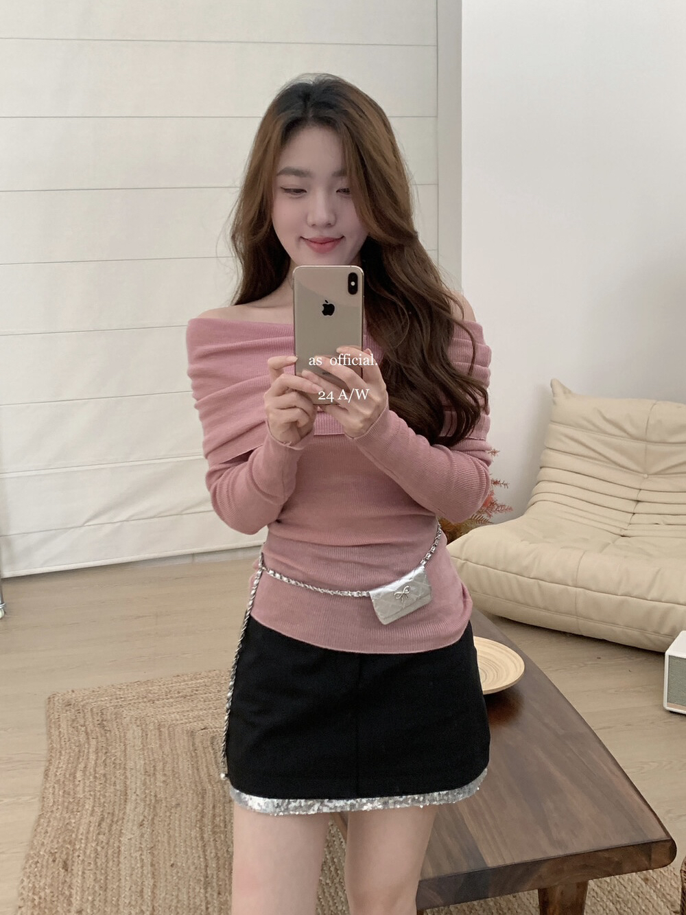 【AS OFFICIAL】11色‘软软糯糯’一字肩针织衫  11273#