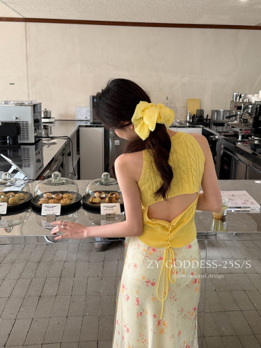 ZY GODDESS】韩版气质露背绑带显瘦针织背心 L890#