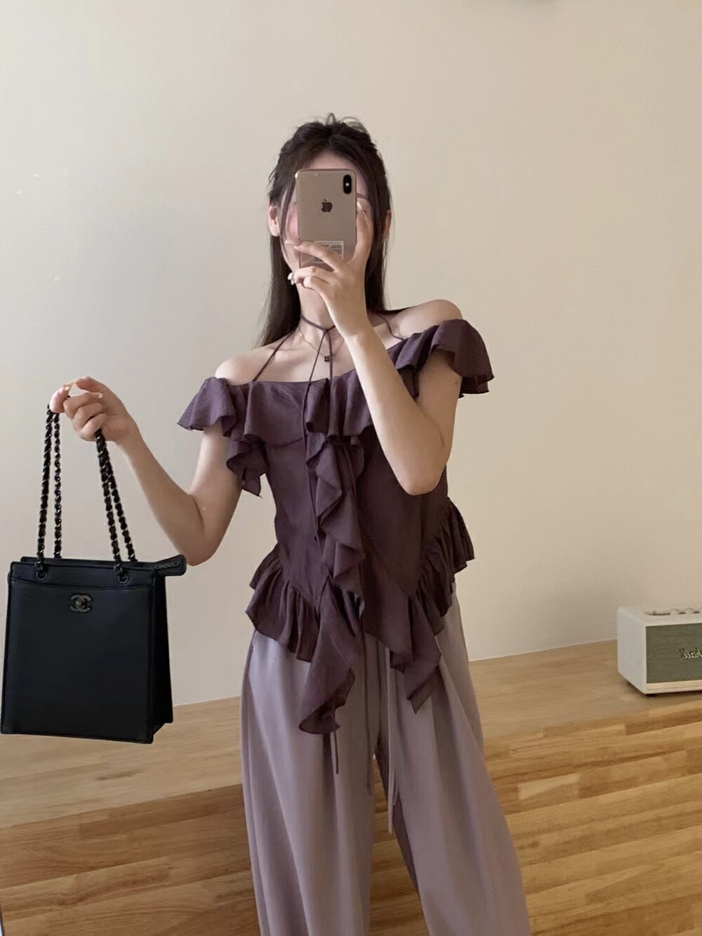 【SUE STUDIO】韩系设计感小众绑带修身小衫  36037#