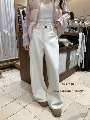 【AS OFFICIAL】百搭质感加绒毛呢休闲裤  25980#