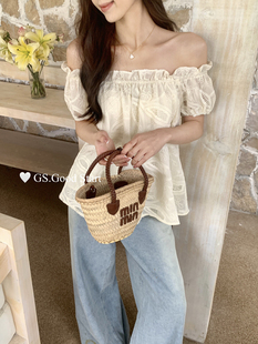 小衫 民族风钩花重工刺绣钩花甜美短袖 START G1301E GS.GOOD