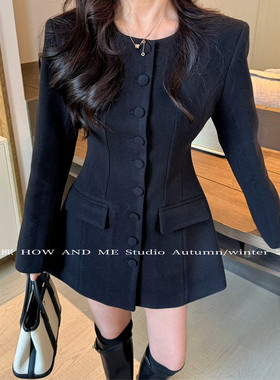 【 HOW AND ME 程熙】加棉加厚气质连衣裙（含10%羊毛）9189-1