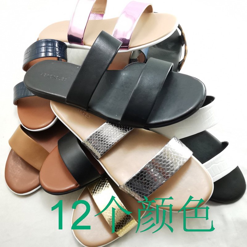 2022拖鞋女夏新款外贸原单AERO平底日常休闲露趾一字凉鞋有大码