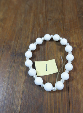 10114号 新疆罗布泊白色蛋白石手链 手串