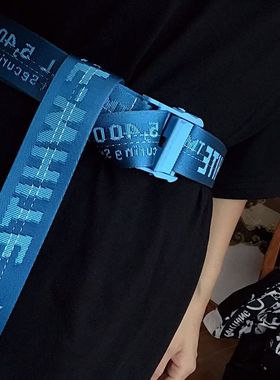 正确版本off ow white腰带黄色黑色透明18ss 工业风格帆布