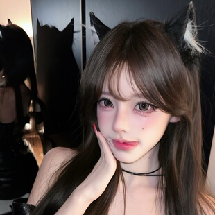 日系可爱猫耳朵发箍女漫展cos发饰毛绒兽耳头箍纯欲网红拍照道具