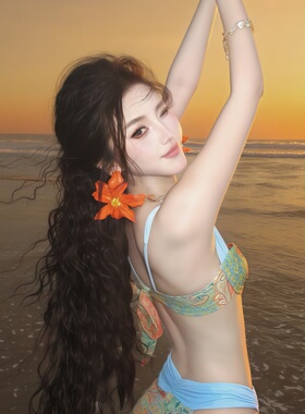 海边度假风橙色超大花朵耳环女欧美风个性夸张耳饰波西米亚风耳钉