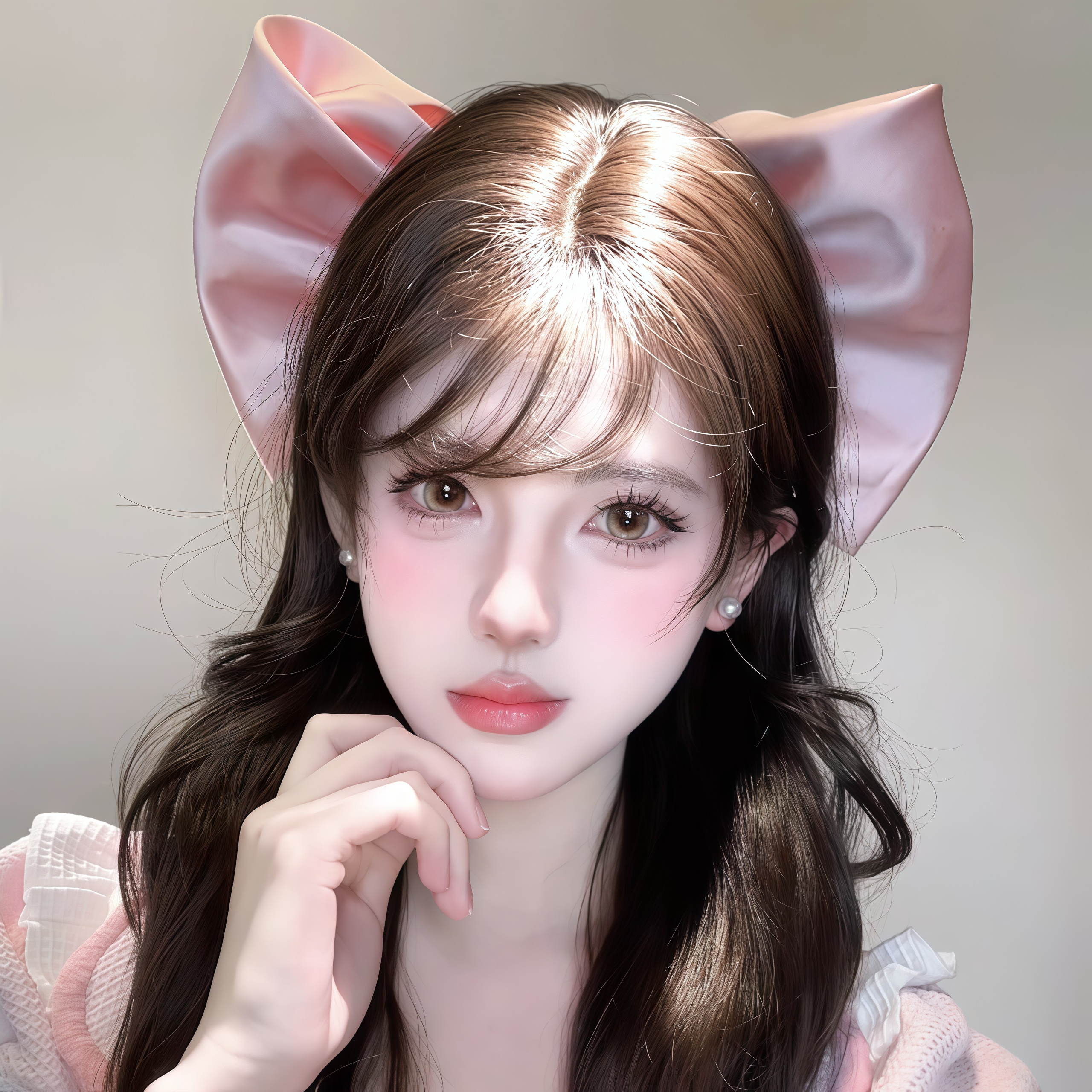 日系可爱超大粉色蝴蝶结发夹女后发饰