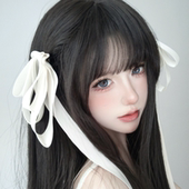 法式 女 芭蕾风蝴蝶结飘带发夹甜美气质垂耳兔顶夹拍照写真头饰新款