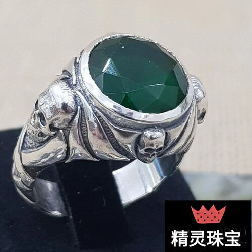 新品情侣银宝石粗旷德普戒指限量