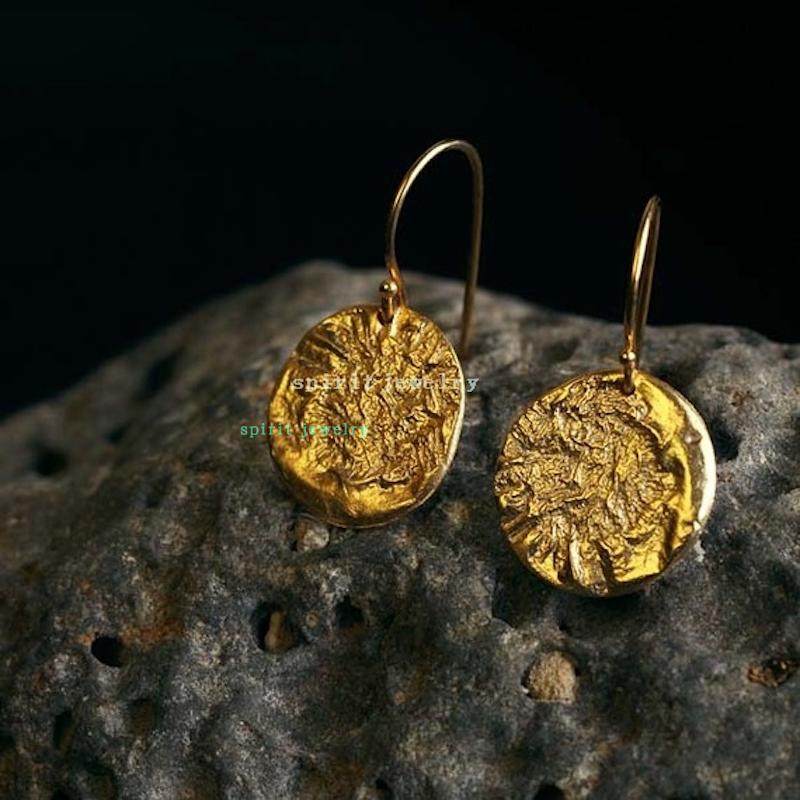 复古个性气质925纯银包金圆形片耳环手原创全新欧美时尚银饰新鲜,饰品/流行首饰/时尚饰品新,耳环,淘宝优惠券,粉丝福利购,淘宝优惠卷