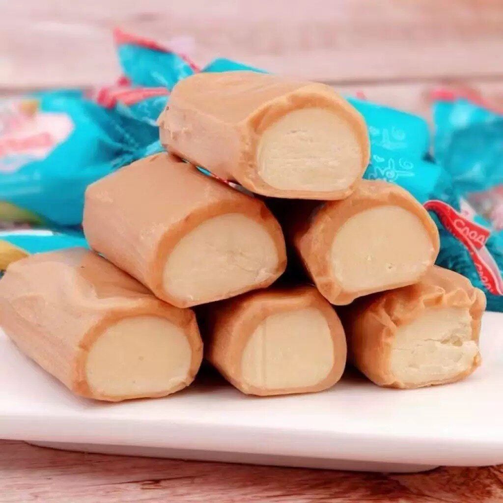 俄罗斯进口牛奶糖俄宝多尼亚果仁巧克力糖果香浓奶糖休闲零食500g