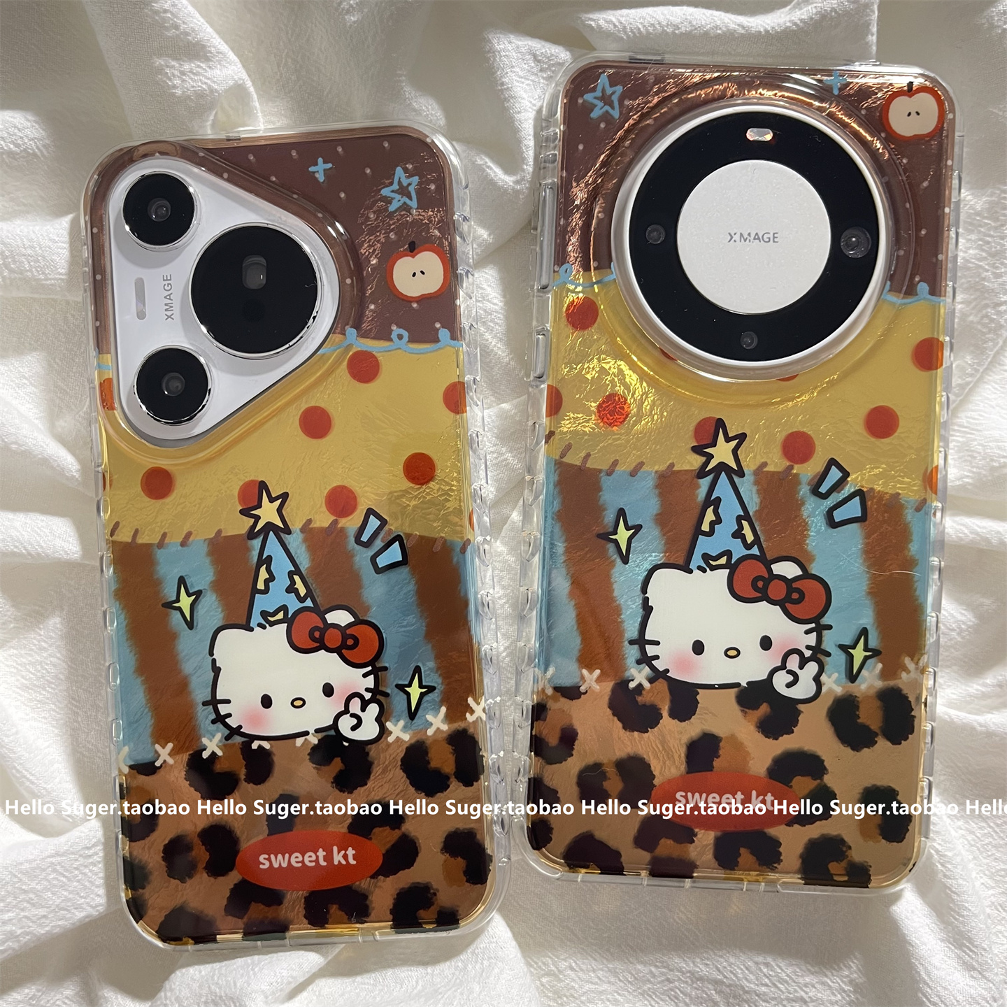 秋冬季棕色豹纹拼接涂鸦猫咪适用华为mate70pro+手机壳pura70pro双层新款mate60pro小众高级感pura80pro女款