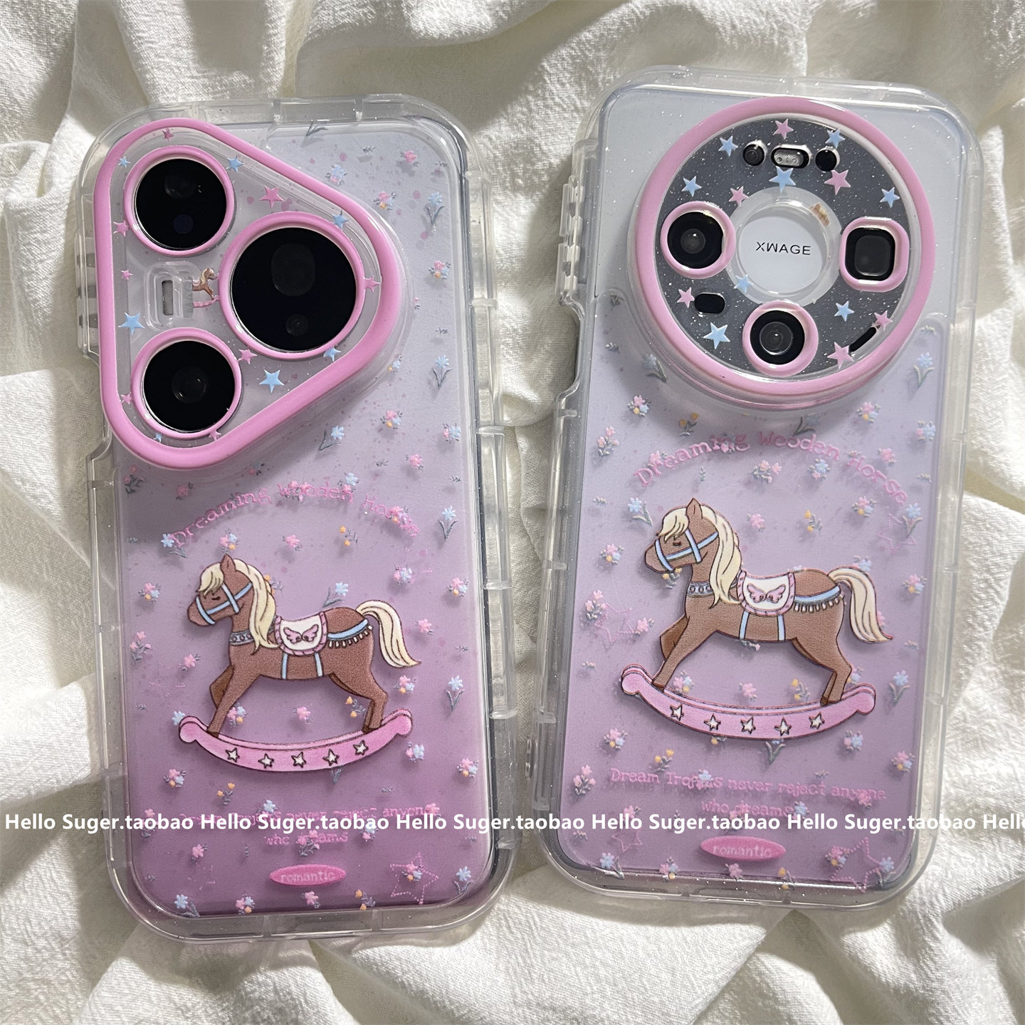 少女心粉色晕染可爱摇摇木马适用华为mate80promax手机壳mate70pro+气垫防摔mate60pro保护套pura70/80pro女