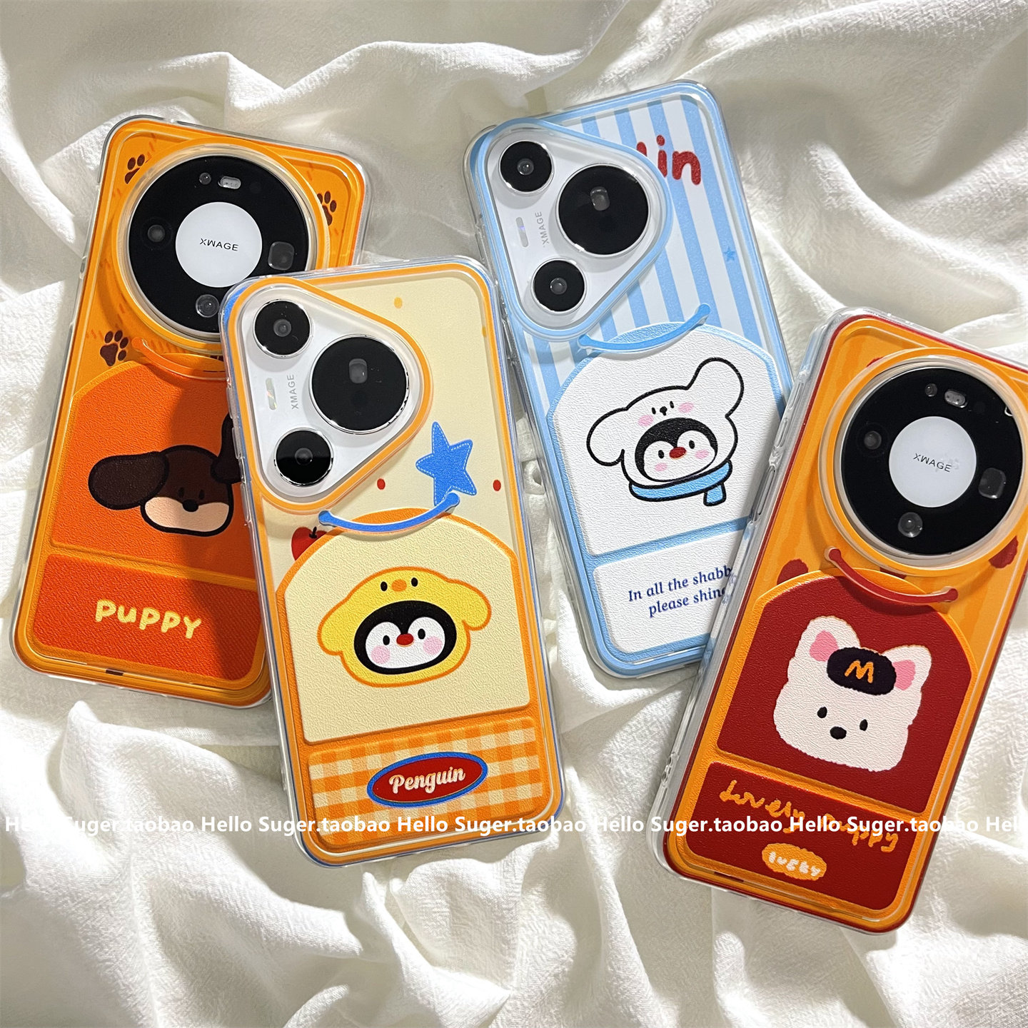 卡通可爱小动物折叠支架适用华为mate80promax手机壳mate70pro软胶防摔mate60pro保护套pura70pro小众情侣款