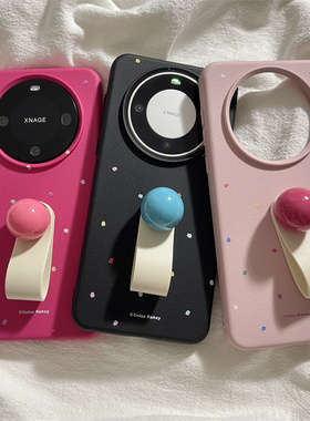 小众ins多巴胺彩色波点适用华为mate60pro手机壳pura70pro立体圆球指环扣mate60荔枝纹pura70软胶防摔保护套