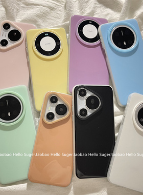 简约高级感马卡龙纯色果冻适用华为mate70pro+手机壳mate60pro双层新款pura70pro防摔保护套mate60小众个性女