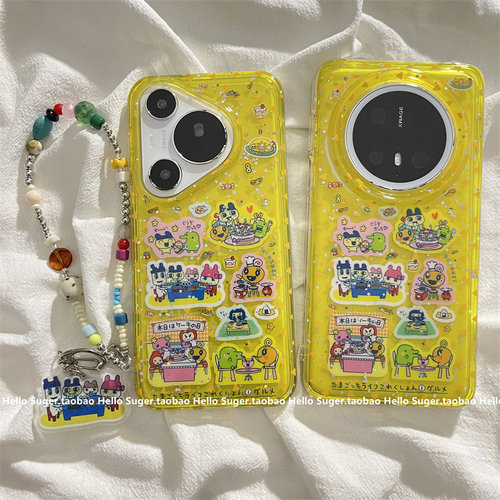 韩系可爱透黄拓麻歌子贴纸带链条适用华为mate70pro+手机壳mate60pro双层新款pura70pro保护套mate60小众女款