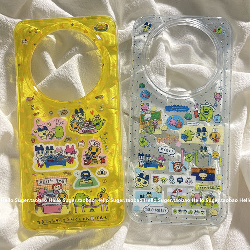 小众时髦古早透闪可爱卡通适用华为mate80promax手机壳mate70pro+双层新款mate60pro保护套pura70pro小众女款
