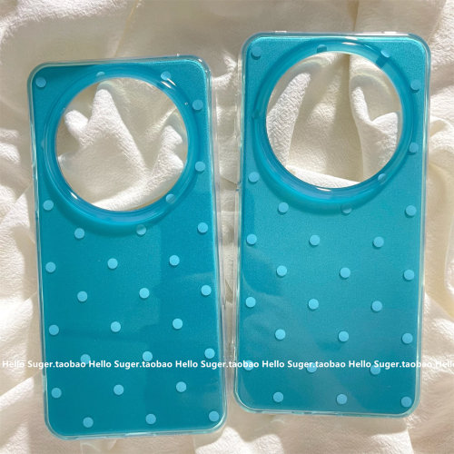 夏日简约湖绿色小波点适用华为mate80promax手机壳mate70pro+双层mate60pro保护套pura70/80pro小众pura90p女