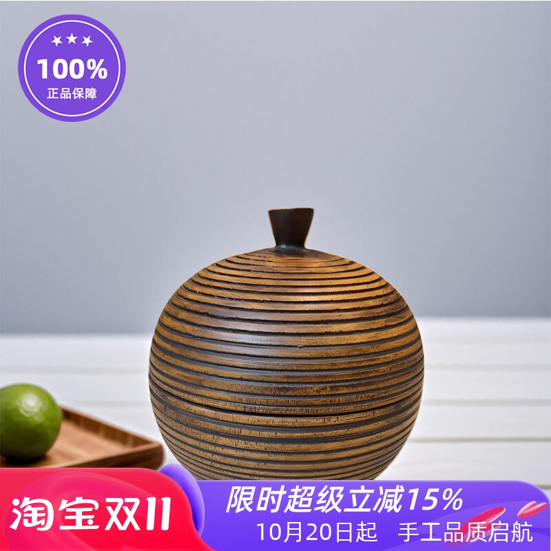 东南亚泰国实木芒果木盒子收纳储物茶叶罐糖果罐家居装饰工艺礼品