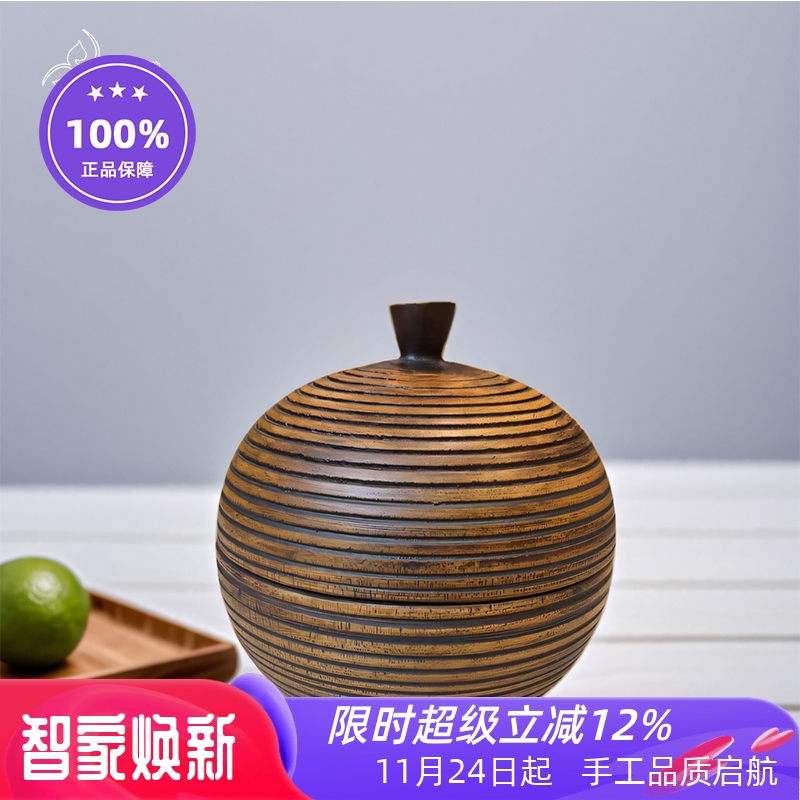 东南亚风泰国实木工艺礼品糖果罐