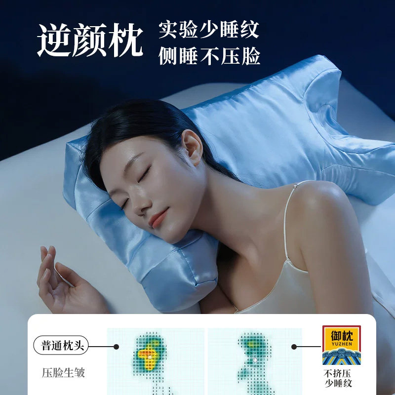 枕博士SKINSPA逆颜御枕 真丝美容枕头法令纹皱纹侧睡枕可水洗