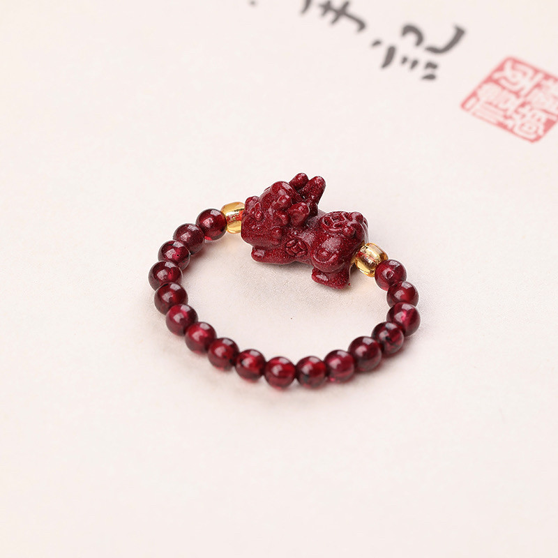 转运戒指紫金砂首饰貔貅图片